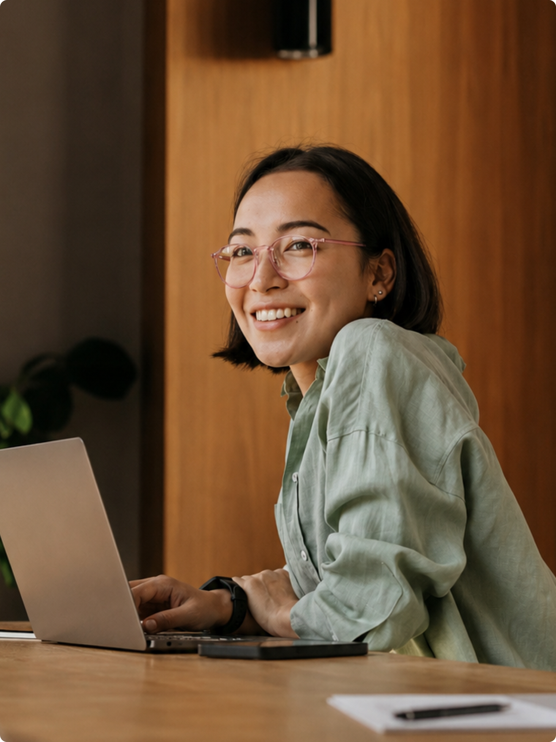 Person working on a laptop